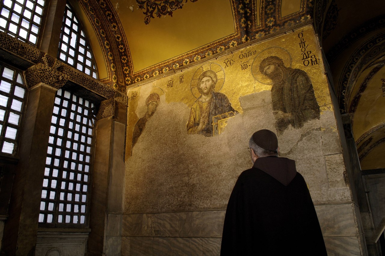 Деисус. Мозаика храма Св. Софии в Стамбуле. Конец XIII в.