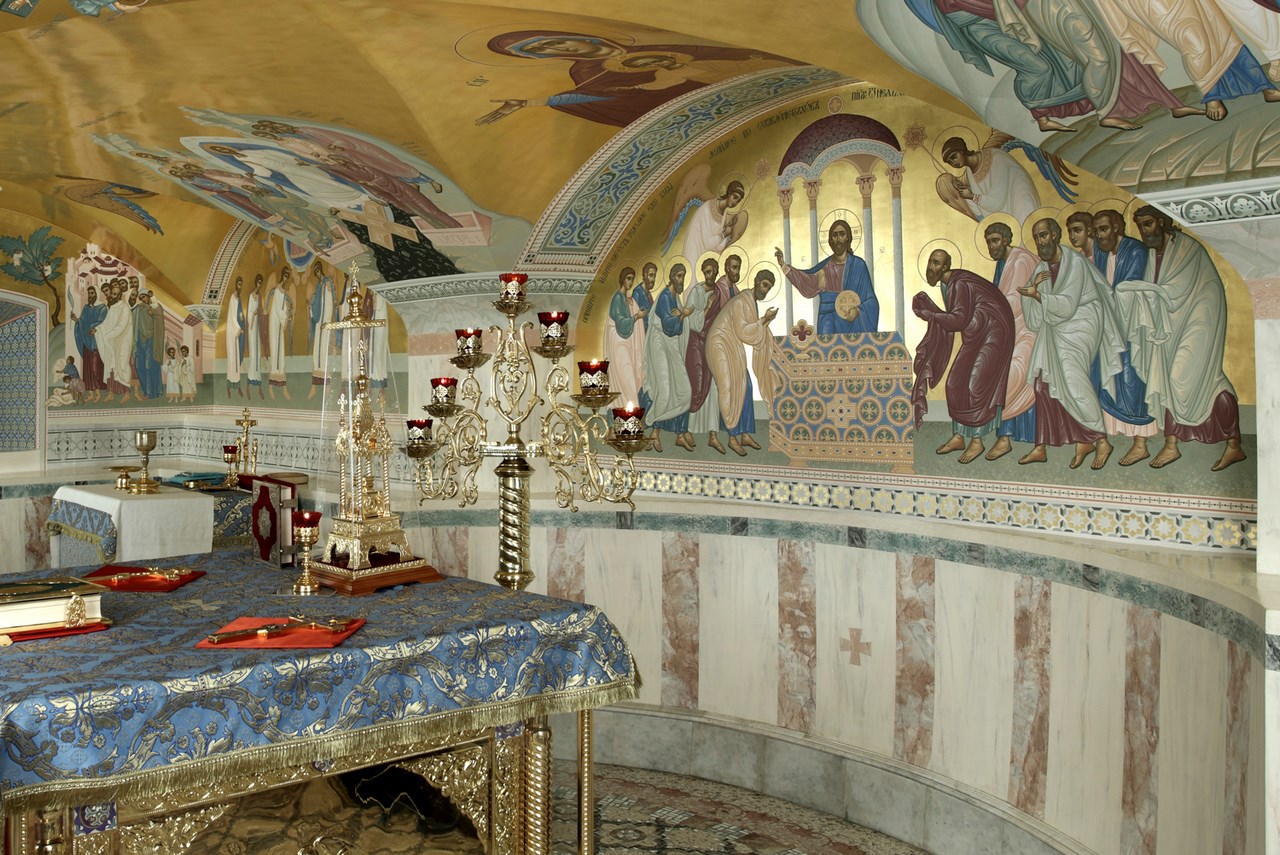 Роспись Алтаря. Храм Рождества Богородицы в Дивеево. Писал Д. Трофимов